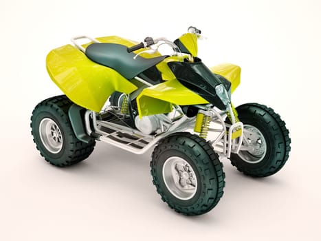 Sports quad bike on a light background