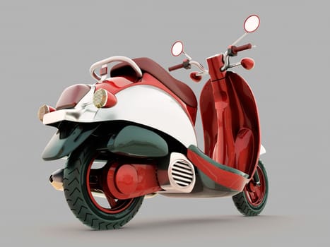 Modern classic scooter on a grey background