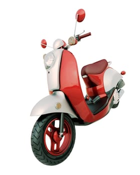 Modern classic scooter isolated on a white background