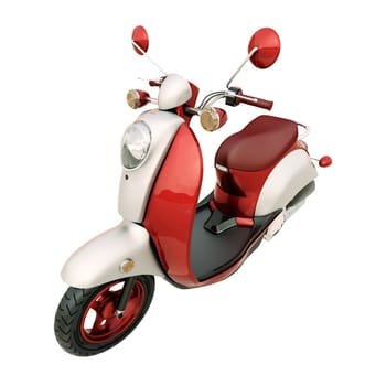 Modern classic scooter isolated on a white background