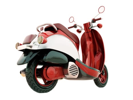 Modern classic scooter isolated on a white background