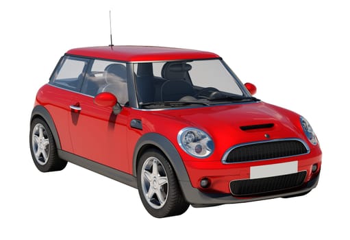 Car isolated on white background without shadow