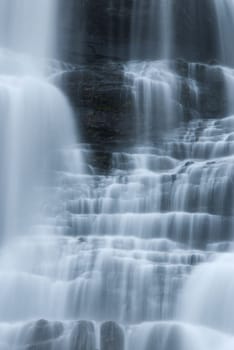 many water cascades in a waterfall