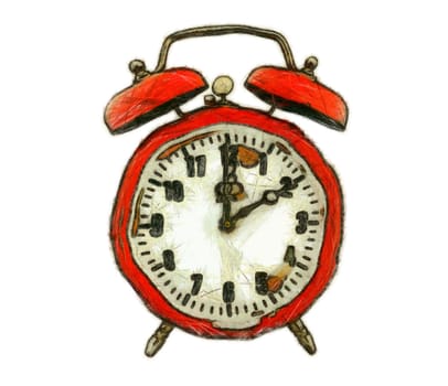 Drawing of the old alarm clock