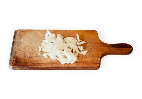 Detail of the chopped onion - preparing of the food