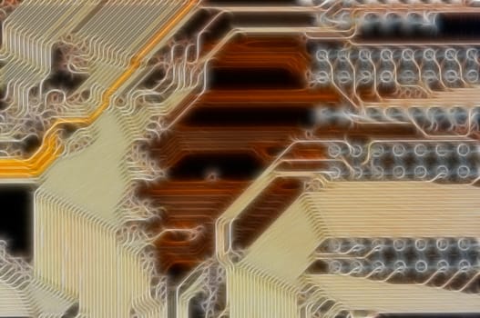 Close-up of the printed curcuit - technology abstract