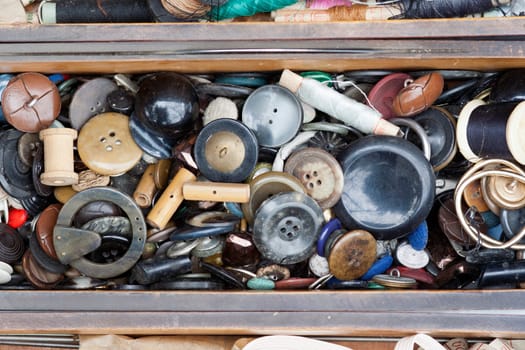 Detail of the heap of the old buttons