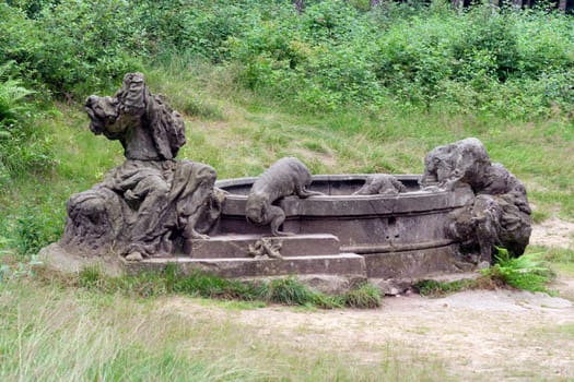 Kuks Forest Sculptures - Jacob´s fountain - Baroque sculpture by Matthias Bernard Braun in the Bethlehem of Braun, Kuks, Czech Republic. The Bethlehem of Braun (Czech