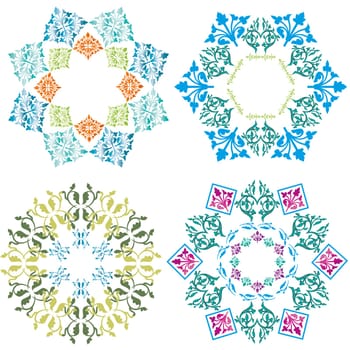 Decorative Floral Design Elements, editable vector illustration