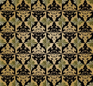 abstract geometric composition created with traditional motifs