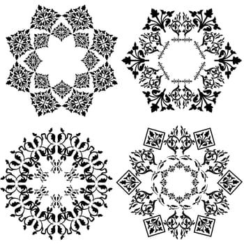 Decorative Floral Design Elements, editable vector illustration