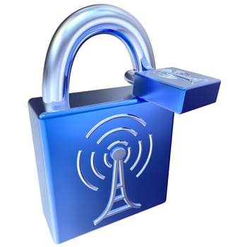 lock icon for digital transmitter as symbol locked information signals