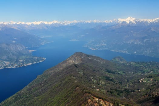 Typical Y shape of the Como lake in Italy