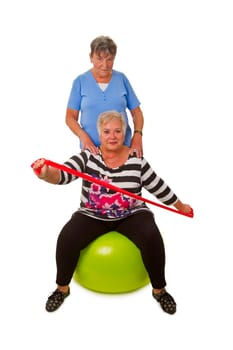 Sporty seniors - exempted on white background