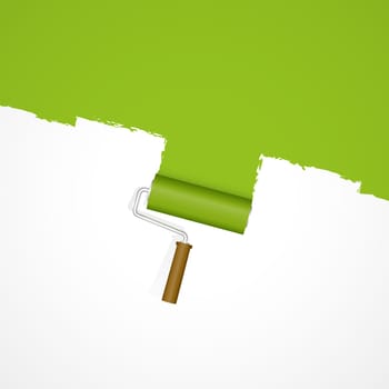 Background paint roller - repainting green