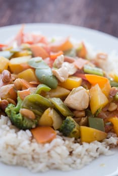 Hot chicken chop suey close up shoot