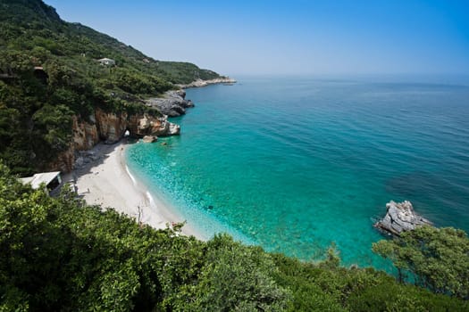 Beautiful sand beach in Milopotamos - Greece