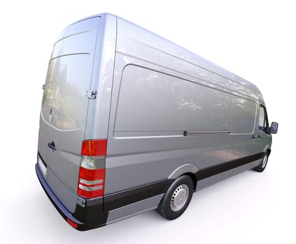 Modern commercial van on a light background