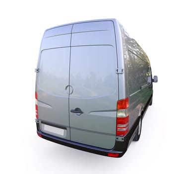 Modern commercial van on a light background