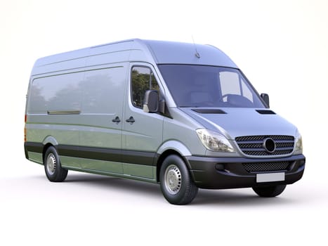 Modern commercial van on a light background