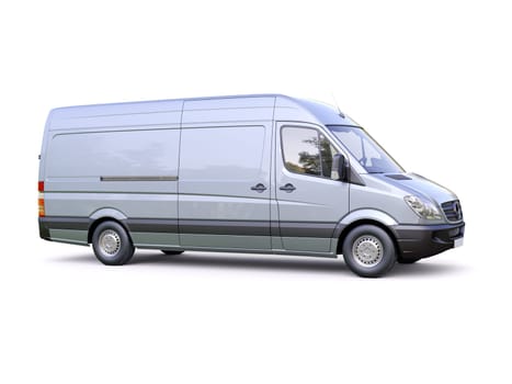 Modern commercial van on a light background