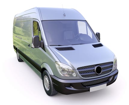 Modern commercial van on a light background