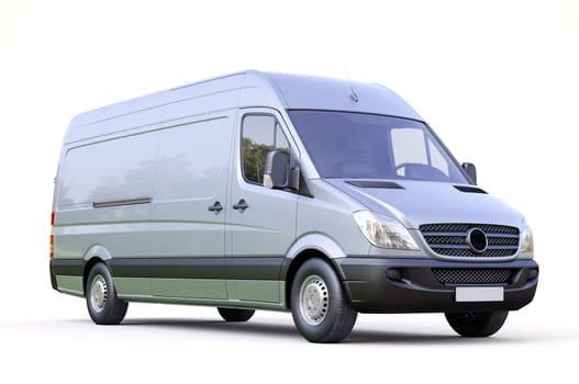 Modern commercial van on a light background