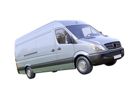 Modern commercial van on a light background