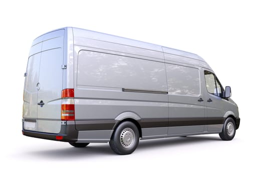 Modern commercial van on a light background