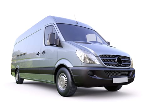 Modern commercial van on a light background