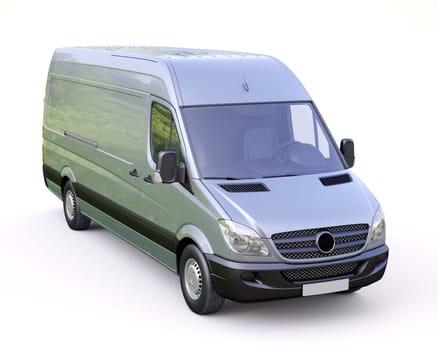 Modern commercial van on a light background