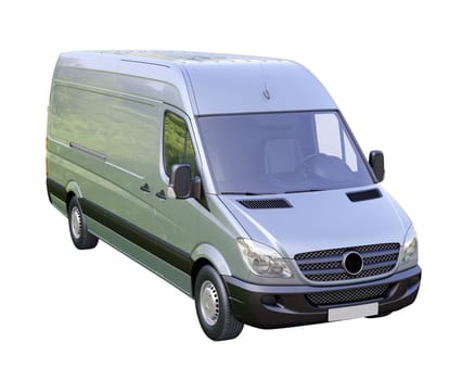Modern commercial van on a light background