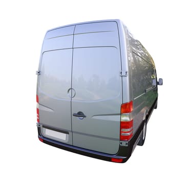 Modern commercial van on a light background