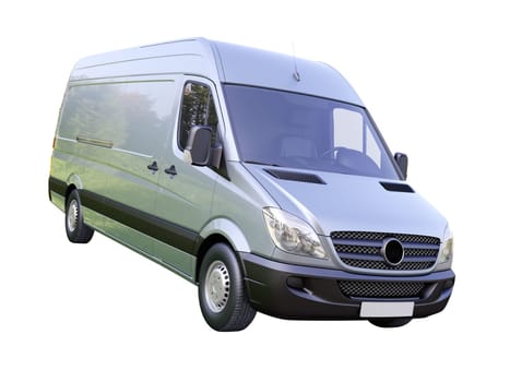 Modern commercial van on a light background
