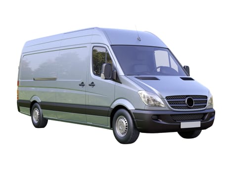 Modern commercial van on a light background