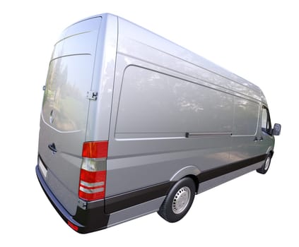 Modern commercial van on a light background