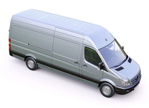 Modern commercial van on a light background