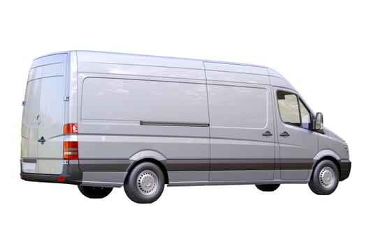 Modern commercial van on a light background