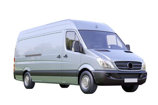 Modern commercial van on a light background