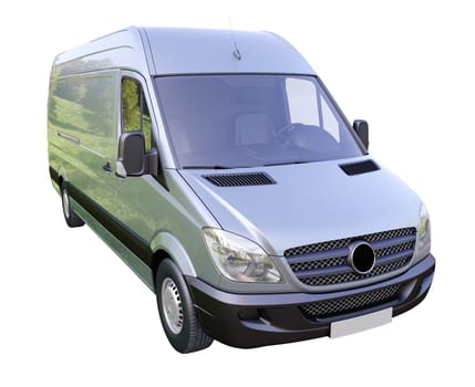 Modern commercial van on a light background