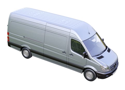 Modern commercial van on a light background