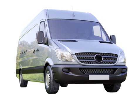 Modern commercial van on a light background