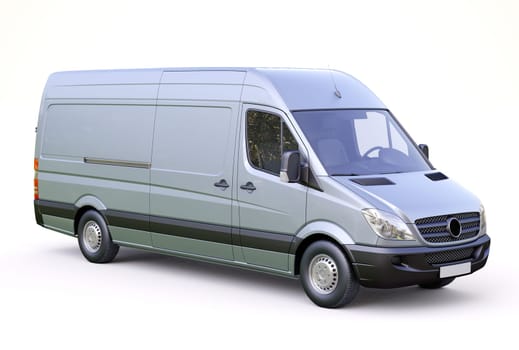 Modern commercial van on a light background