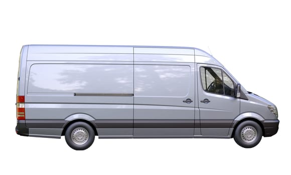 Modern commercial van on a light background
