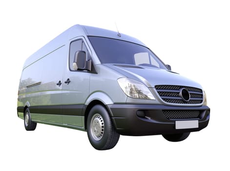 Modern commercial van on a light background