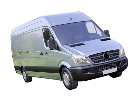 Modern commercial van on a light background