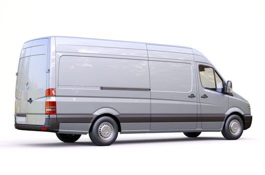 Modern commercial van on a light background