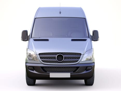 Modern commercial van on a light background