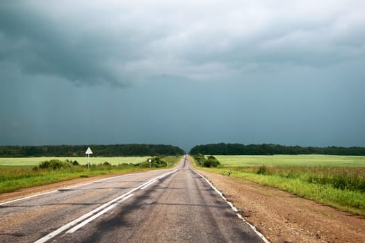 road in Russian forest