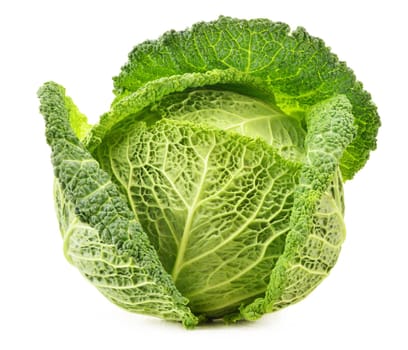 Fresh cabbage isolated on white